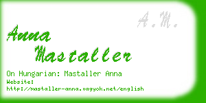 anna mastaller business card